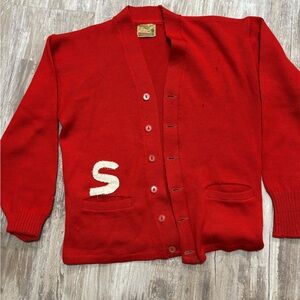 McGregor Bold Red Cardigan with White S Accent